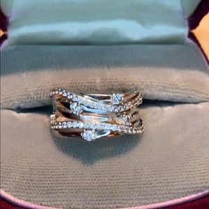 COPY - Silver mixed metal and cz’s a beautiful ring